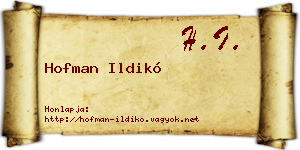 Hofman Ildikó névjegykártya